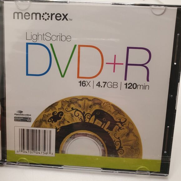 MEMOREX Blank Compact Disk Recordable DVD+R 120min. 5pk. Plus Bonus Disc - Picture 2 of 4